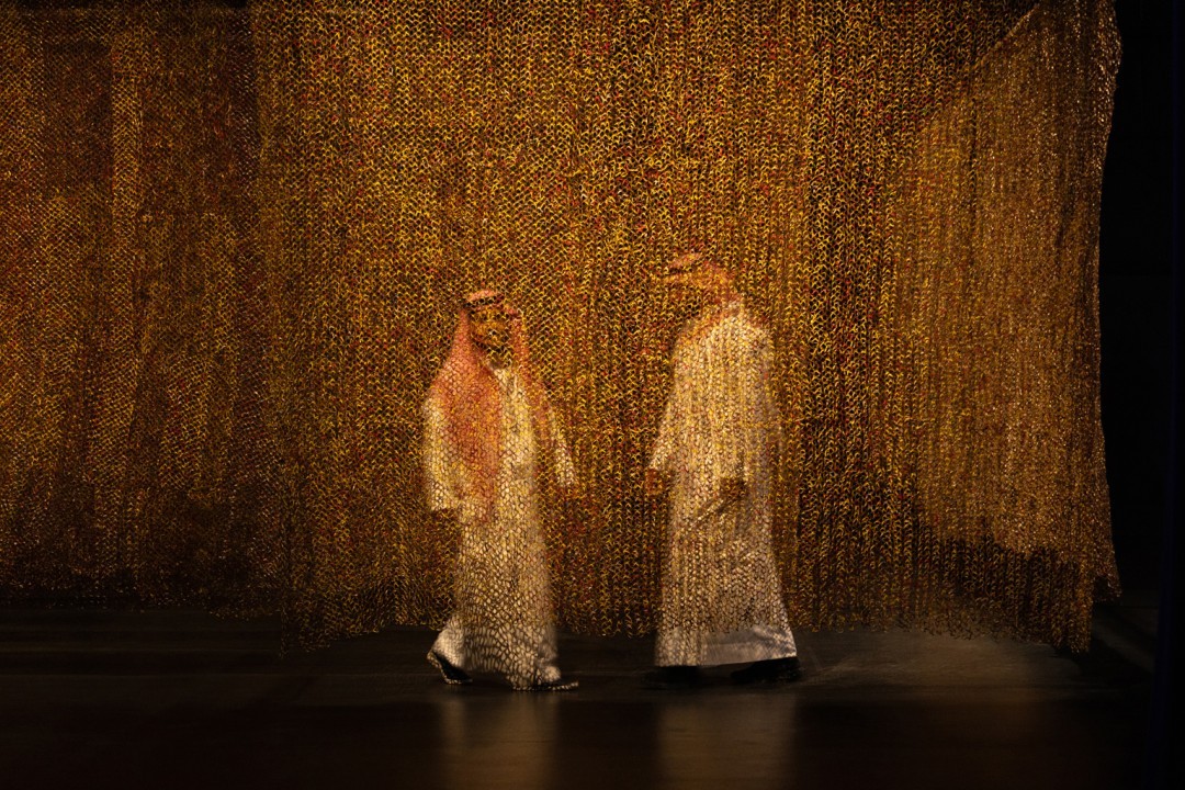 After Rain, Diriyah Contemporary Art Biennale 2024, installation view, El Anatsui, Logoligi  Logarithm (2019), detail.